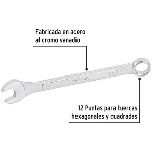 Llave Boca Mixta 13mm Combinada CrVanadio Pretul 21907