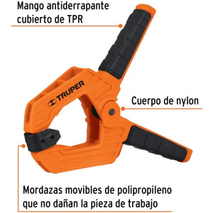 Prensa de Resorte 1 1/2", Cuerpo de Nylon Mango comodos de TPR, PRE-4 17700 Truper