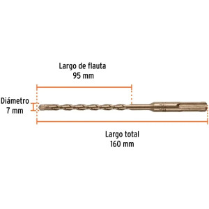 Brocas SDS Plus 7mm x160mm Concreto Truper 101191