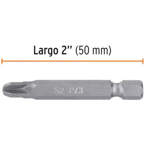 Puntas Pozidriv PZ3 x50mm, estuches con 5 piezas, Truper 12164