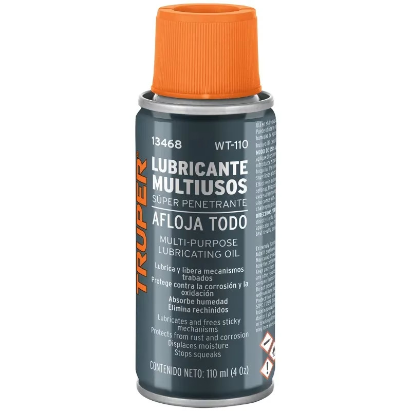 Aceite Multiuso Afloja Todo 110ml 4oz, Super Penetrante Protege y Limpia, Truper 13468
