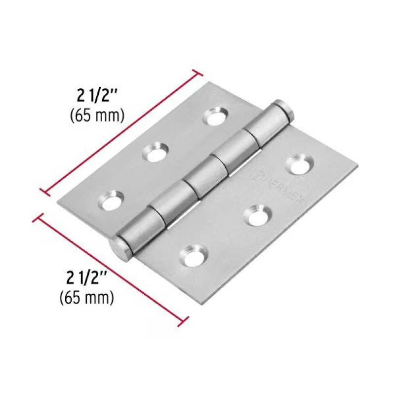 Bisagras cuadrada 2-1/2" Acero Inoxidable Capuchina CPlana 2mm Hermex 43226