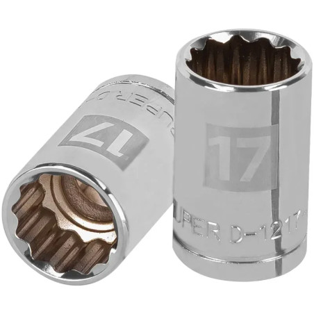 Dados 17mm E1/2 Poligonales CrVanadio, Truper 13531