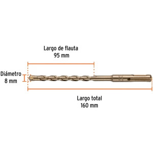 Brocas SDS Plus 8mm x160mm Concreto Truper 101193