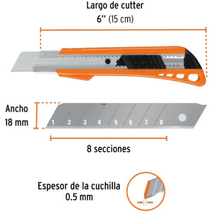 Cutter 6" 18mm con alma Metalica 3NavajasSK4, Truper CUT-6 16974