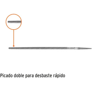 Limas Redonda Bastardas 8", Espesor 5/16", Sin Mango, para orificios o curvas, LRB-8 15189 Truper