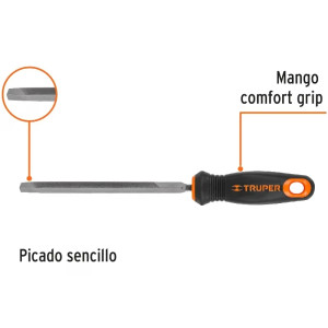 Limas Triangulo Bastardas 6" Ancho 9/16, Mango Comfort Grip, LPT-6T 15307 Truper