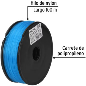 Hilo para Pesca 100m Calibre 0.9mm Tension 31.9kg, para Albañileria Pesca Plomeria, HIPE-90 27066 Truper