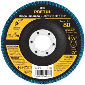 Discos Flap Discs Laminado 4 1/2" G80 Lija de Zirconia, DLP-2718 22352 Pretul