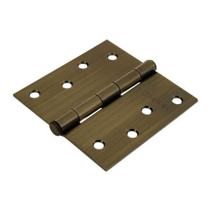 Bisagras cuadrada 4" Acero Antiguo x10u Capuchina CPlana 2.5mm Hermex 43253