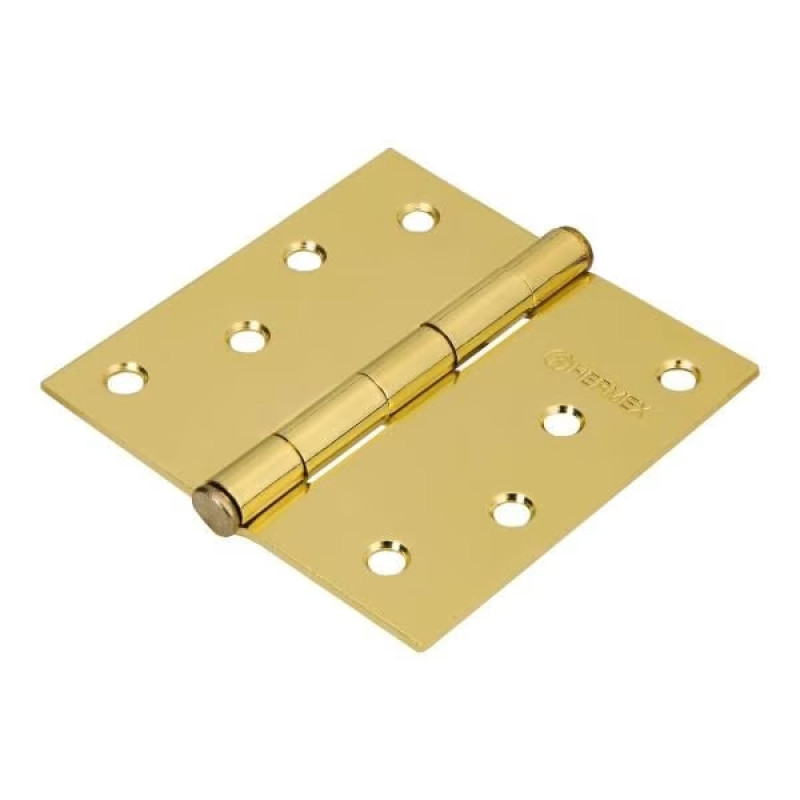 Bisagras cuadrada 4" Acero Dorado x10u Capuchina Cplana 2.5mm Hermex 43239