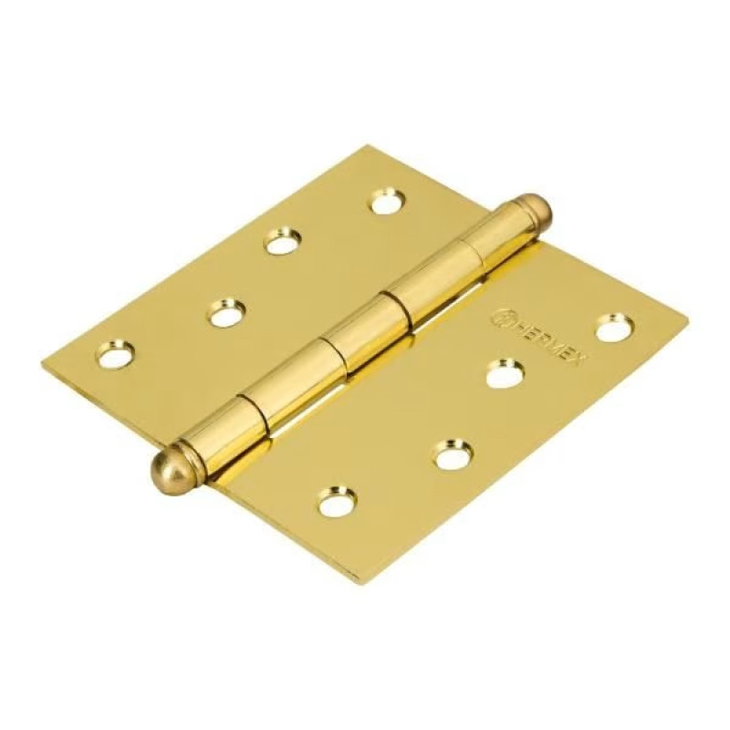 Bisagras cuadrada 4" Acero Dorado x10u Capuchina CRedondo 2.5mm Hermex 43233