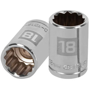 Dados 18mm E1/2 Poligonales CrVanadio, Truper 13532