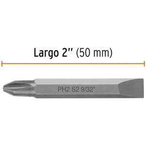 Juegos de 5 Puntas combinas dobles Phillips Planas x50mm ConEstuche, Truper 12179