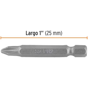 Puntas Phillips PH2 x 2" 5pzas Cruz para Desarmador Electrico o Manual, PUDE-1202 12147 Truper