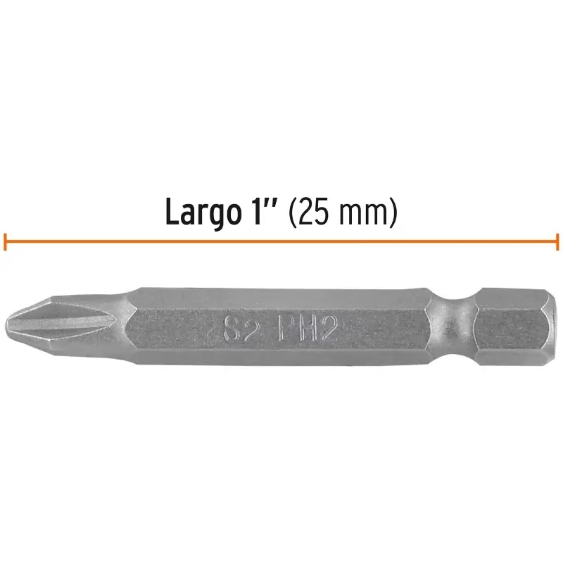 Puntas Phillips PH2 x 2" 5pzas Cruz para Desarmador Electrico o Manual, PUDE-1202 12147 Truper