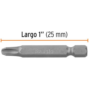 Puntas Phillips PH3 x 2" 5pzas Cruz para Desarmador Electrico o Manual, PUDE-1203 12147 Truper