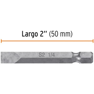 Puntas Planas 1/4" x50mm estuche 5 piezas, Truper 12171