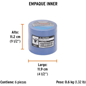 Cintas Masking Tape Azul 3/4" x50m para pintor Truper 12621