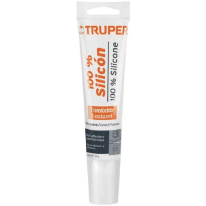 Silicona al 100%, 85ml Traslucido, Interior y exterior, para vidrios aluminio ceramica etc, SIL-85T 17562 Truper