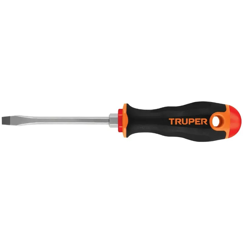 Desarmador Plano Bhex 1/4" x4" ComfortGrip Truper 13998