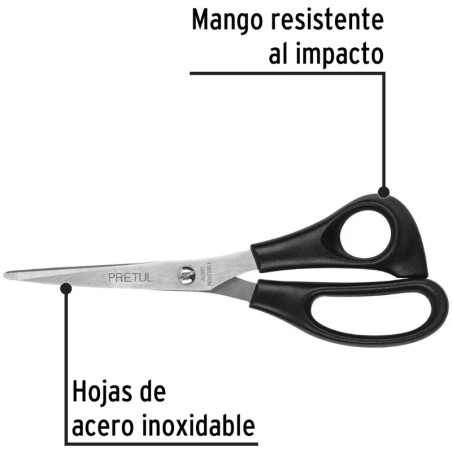 Tijera para casa y Oficina 7", en acero Inoxidable, TINOX-7R 23186 Pretul