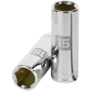 Dados 15mm E3/8 Tubulares Hexagonales CrVanadio, Truper 13775