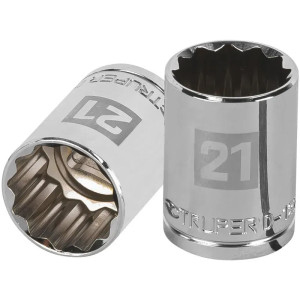 Dados 21mm E1/2 Poligonales CrVanadio, Truper 13535