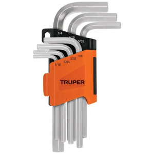 Juegos de 7 Llaves Allen Pulgadas PuntaHexagonal Truper 15533