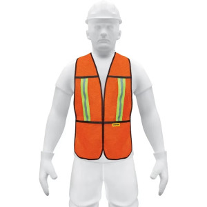 Chaleco de Seguridad Unitalla Naranja Cintas Dobles 3/4" Alta Visibilidad, CHS-200N 21025 Pretul