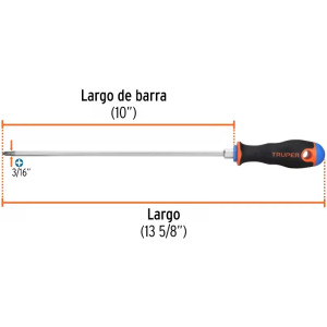 Desarmador Estrella BHex 3/16" x10" ComfortGrip Truper 100837
