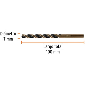 Brocas Metal HSS 7mm xL109mm Truper 14153