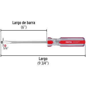 Desarmador Plano 5/16" x6" MangoPVC Pretul 21463