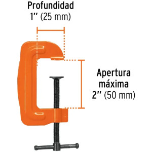 Prensa de Acero 2" Troqueladas con manija deslizante en T, uso general, PTR-2 17666 Truper