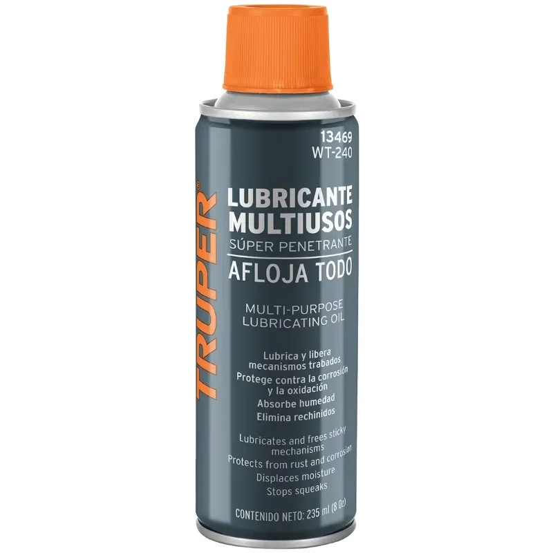 Aceite Multiuso Afloja Todo 235ml 8oz, Super Penetrante Protege y Limpia, Truper 13469