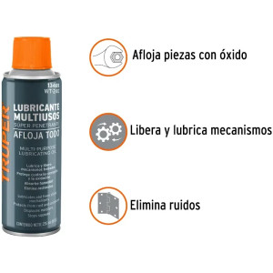 Aceite Multiuso Afloja Todo 235ml 8oz, Super Penetrante Protege y Limpia, Truper 13469