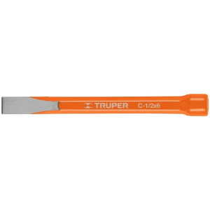 Cincel Plano 6" Cuña 1/2", Acero al cromo Vanadio, Cabeza grande, C-1/2X6 12115 Truper
