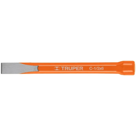 Cincel Plano 6" Cuña 1/2", Acero al cromo Vanadio, Cabeza grande, C-1/2X6 12115 Truper