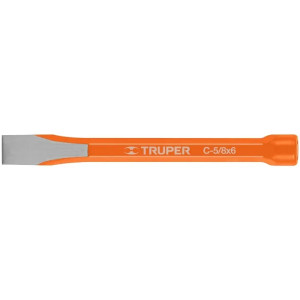Cincel Plano 6" Cuña 5/8", Acero al cromo Vanadio, Cabeza grande, C-5/8X6 12127 Truper