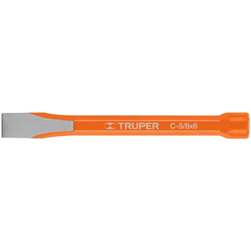 Cincel Plano 6" Cuña 5/8", Acero al cromo Vanadio, Cabeza grande, C-5/8X6 12127 Truper