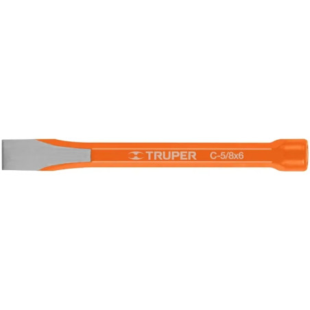 Cincel Plano 6" Cuña 5/8", Acero al cromo Vanadio, Cabeza grande, C-5/8X6 12127 Truper