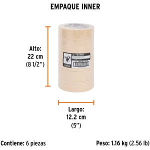 Cintas Masking Tape 36mm x50m Alta Resistencia Truper 12592