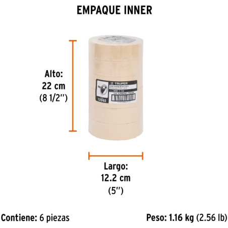 Cintas Masking Tape 36mm x50m Alta Resistencia Truper 12592