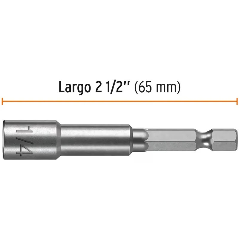 Extensiones Magnetica Dado 1/4" 5Piezas L50mm Zanco1/4, PUDE-9025 12939 Truper