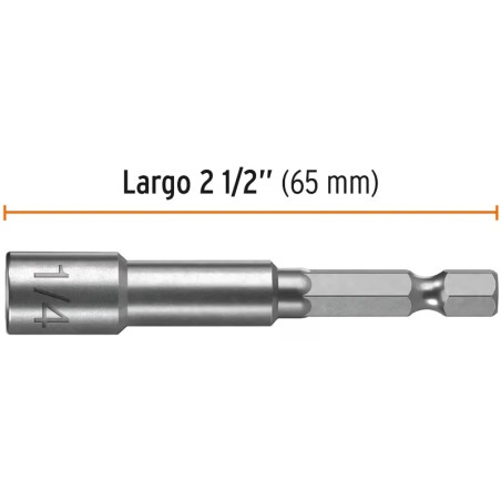 Extensiones Magnetica Dado 1/4" 5Piezas L50mm Zanco1/4, PUDE-9025 12939 Truper