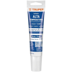 Silicona Alta Temperatura 85g Azul, Vulcaniza a temperatura ambiente resiste max 250 grados Centigrados, ALTER-A 17568 Truper