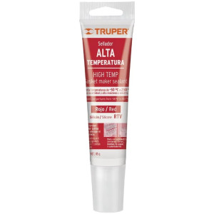 Silicona Alta Temperatura 85g Rojo, Vulcaniza a temperatura ambiente resiste max 250 grados Centigrados, ALTER-R 17566 Truper