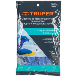 Guantes de Latex Talla G Rec Neopreno para limpieza Truper 15269