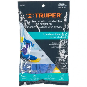 Guantes de Latex Talla M Rec Neopreno para limpieza Truper 15268