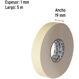 Cintas Doble Contacto 19mm x5m Doble Adhesivo Truper 11725